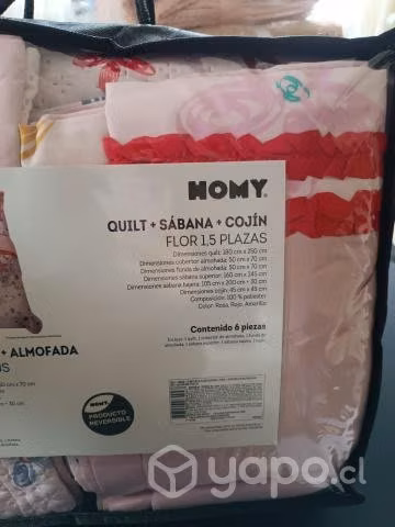 Plumon kids de 1,5 plazas y Quilt de niña 1,5 plaz