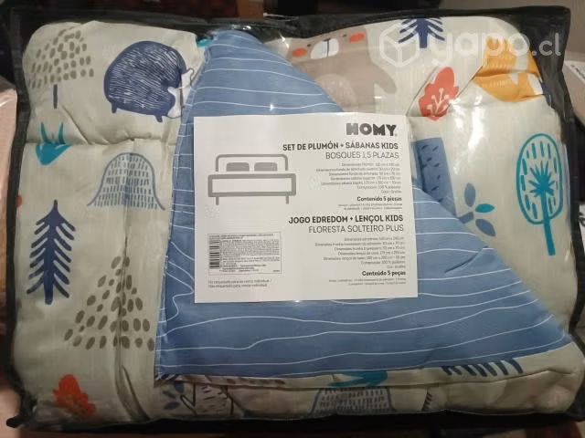 Plumon kids de 1,5 plazas y Quilt de niña 1,5 plaz