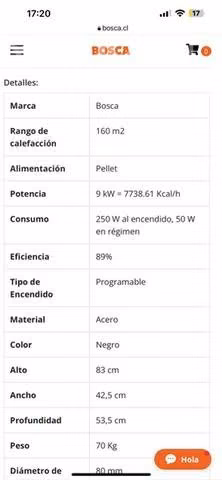Estufa pellet Bosca Hera