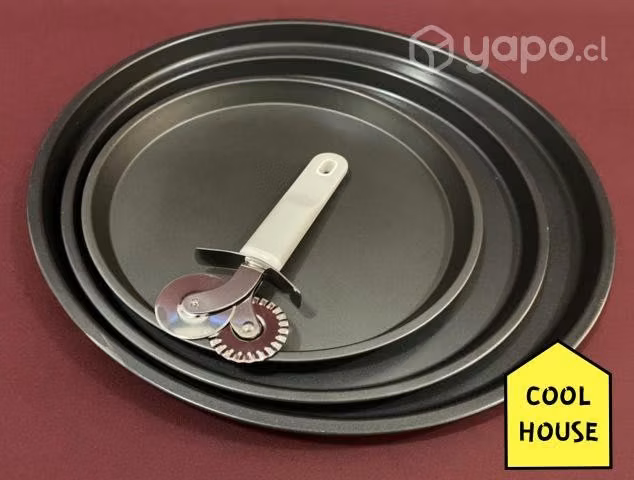 Moldes de Pizza Antiadherente con Cortador