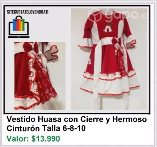 Traje de Huasita Rojo con Vuelos
