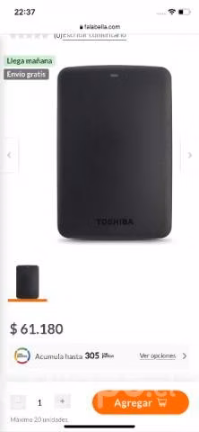 Disco Duro Externo 1tb Toshiba como Nuevo - Imagen 2