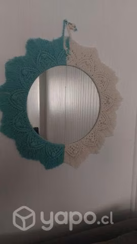 Espejo decorativo macrame