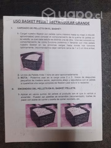 Excelente canastillo para combustión lenta