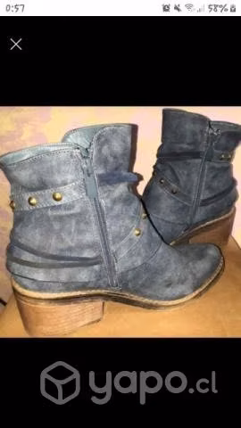 Botín mujer símil cuero color azul jeans. #39 23 m - Imagen 5