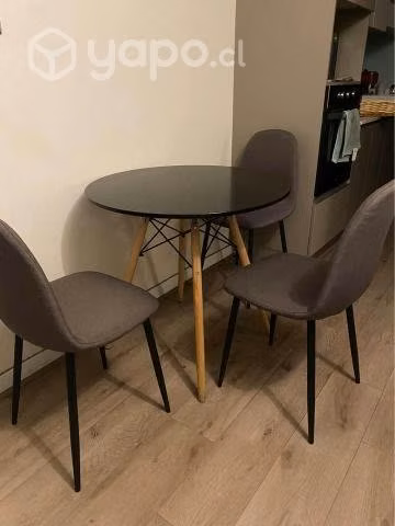 Pack Comedor Mesa + 4 Sillas con estructura de fie