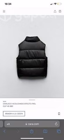 Chaqueta puffer sin mangas