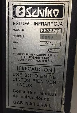 Estufa a gas natural infrarroja