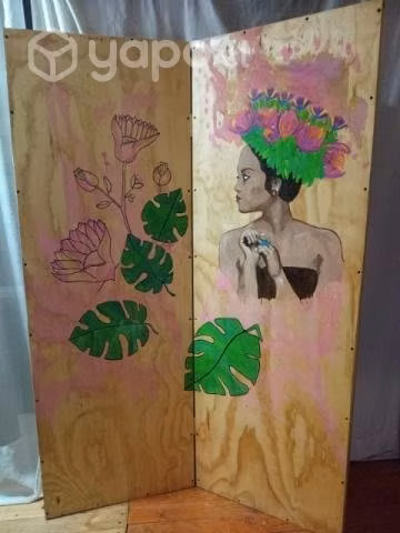 Biombo rústico madera