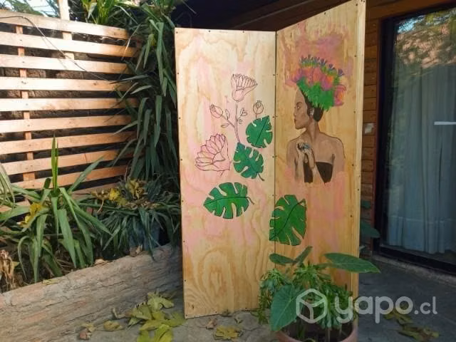 Biombo rústico madera