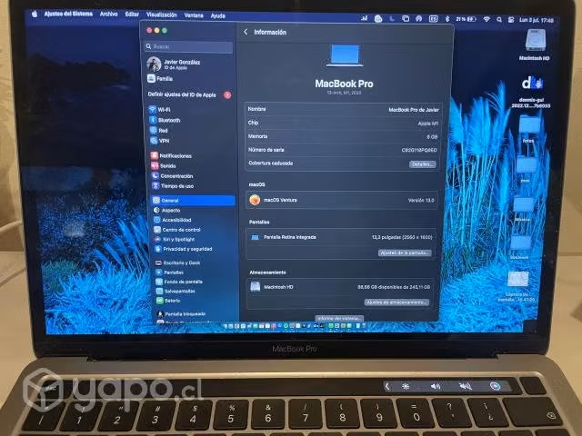 Macbook Pro 2020 M1, Touchbar - Imagen 2