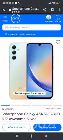 Samsung galaxy a34 nuevos silver y negro