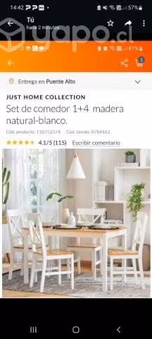 Mesa con 4 sillas nueva