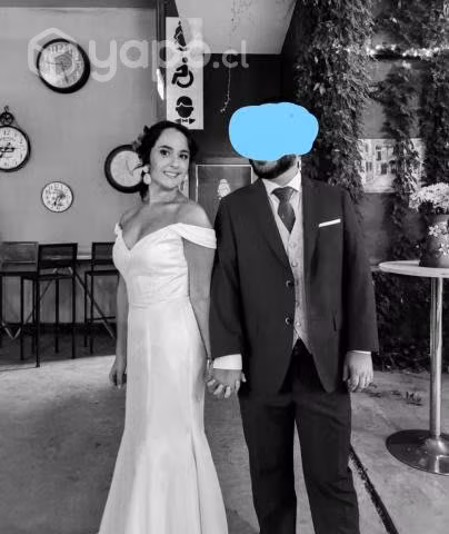 Vestido de novia + zapatos + tocado - Imagen 3