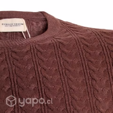 Sweater Morado Cuello Polo Hombre XL - Imagen 2