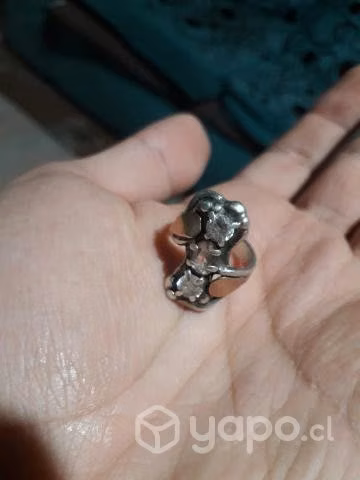 Anillo de medio Oriente de plata/oro y piedras