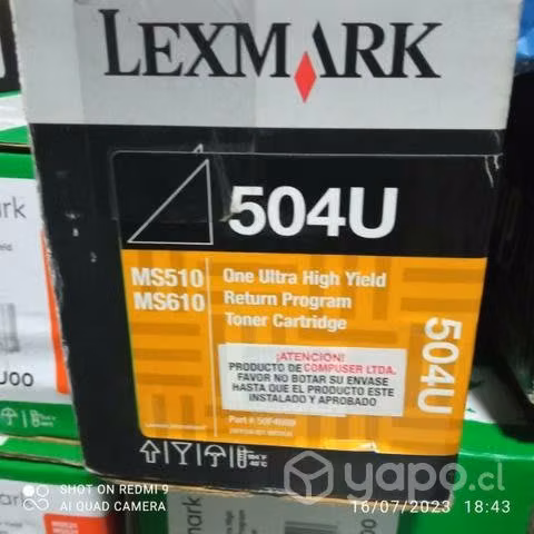 Toner Lexmark 504u colores originales de al
