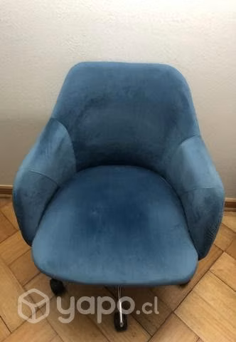 Silla para PC de terciopelo azul