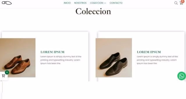 Sitio web ecommerce zapatería premium