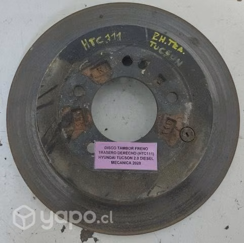 Disco Tambor Freno Trasero Derecho (HTC111) Hyunda