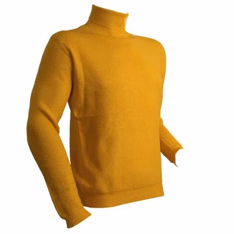Sweater Amarillo Elasticado Cuello Alto Beatle XL - Imagen 3