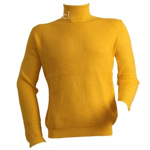 Sweater Amarillo Elasticado Cuello Alto Beatle XL