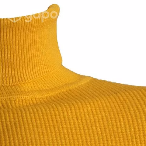 Sweater Amarillo Elasticado Cuello Alto Beatle XL - Imagen 2