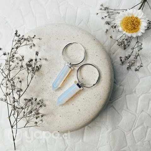 Argollas 17 mm Plata 925 Piedra Luna