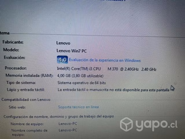 Notebook Lenovo G40