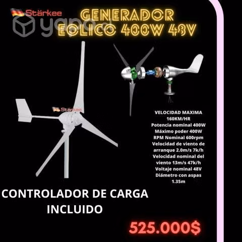 Turbina eolico 400w 48v