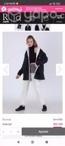 Chaqueta forrada overside talla m nueva index