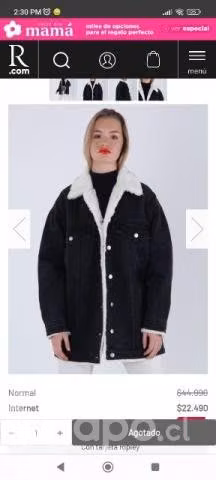 Chaqueta forrada overside talla m nueva index