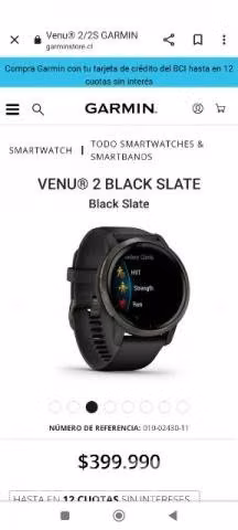 Smartwatch Garmin venu2 black slate