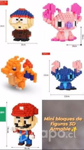 Mini bloques 3D armables, variedad