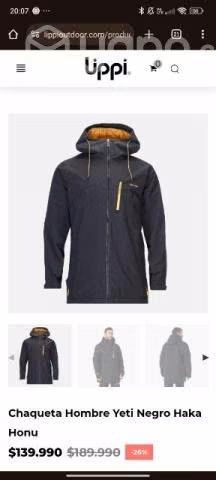 Chaqueta Hombre Yeti Negro Haka Honu