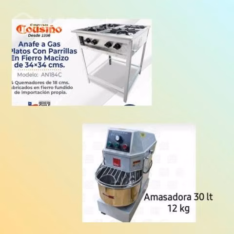 Anafe y amasadora