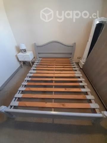 Cama 2 plazas pino natural