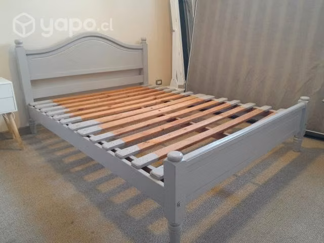 Cama 2 plazas pino natural - Imagen 3