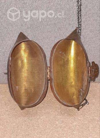 Antiguo bolso clutch de bronce - Imagen 5