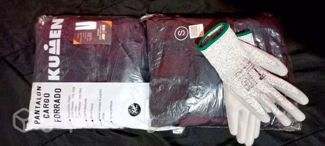 Pantalones cargo forrados + guantes anti cortes