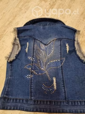 Chaqueta de mezclilla, sin mangas, en excelente es - Imagen 2