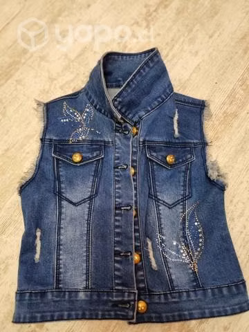 Chaqueta de mezclilla, sin mangas, en excelente es - Imagen 3