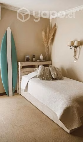 Cama Boho respaldo pallets