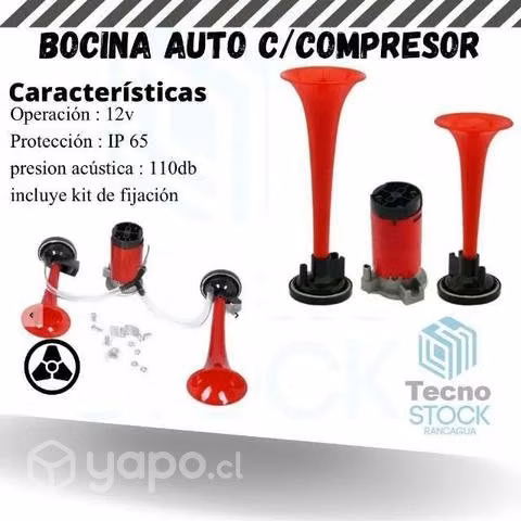 Bocina auto con compresor