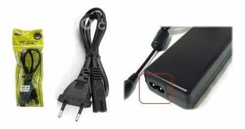 Pack 3 Cable Poder Tipo 8 Notebook Consolas Radios - Imagen 2