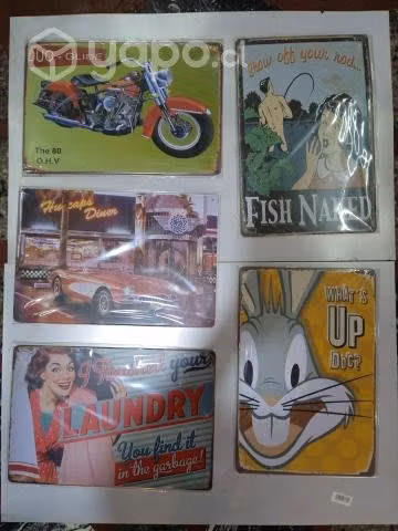 20 cuadros y patentes de metal retro