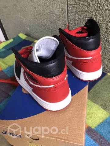 Zapatilla Nike Air Jordan 1 T38.5 Rojo Blanco Negr