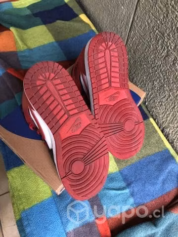 Zapatilla Nike Air Jordan 1 T38.5 Rojo Blanco Negr