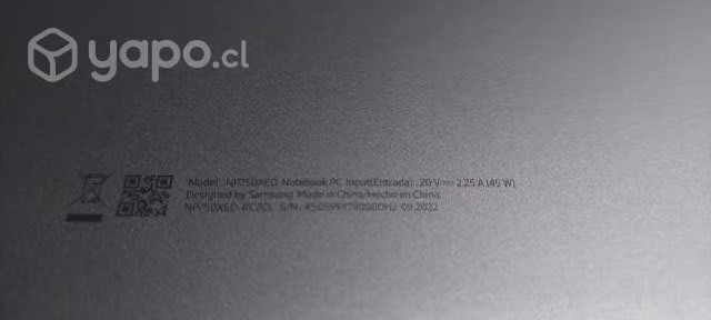 Notebook NP750XED hasta viernes 05 de mayo