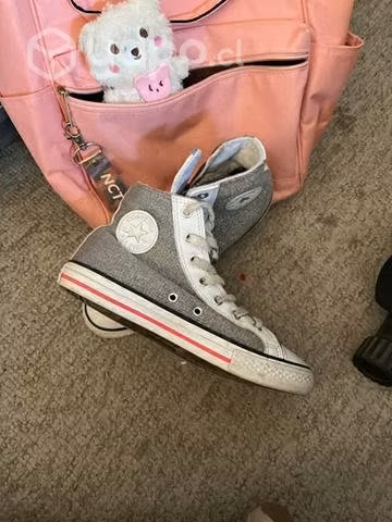 Zapatilla converse talla 36 plateadas usadas